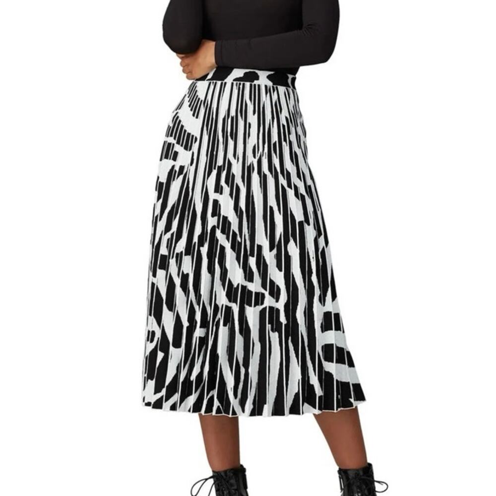 Proenza Schouler White Printed Pleated Midi Skirt Medium